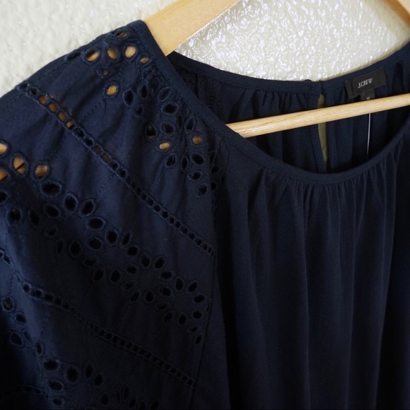 NWT J. Crew Long-Sleeve Eyelet Top - Picture 6 of 7